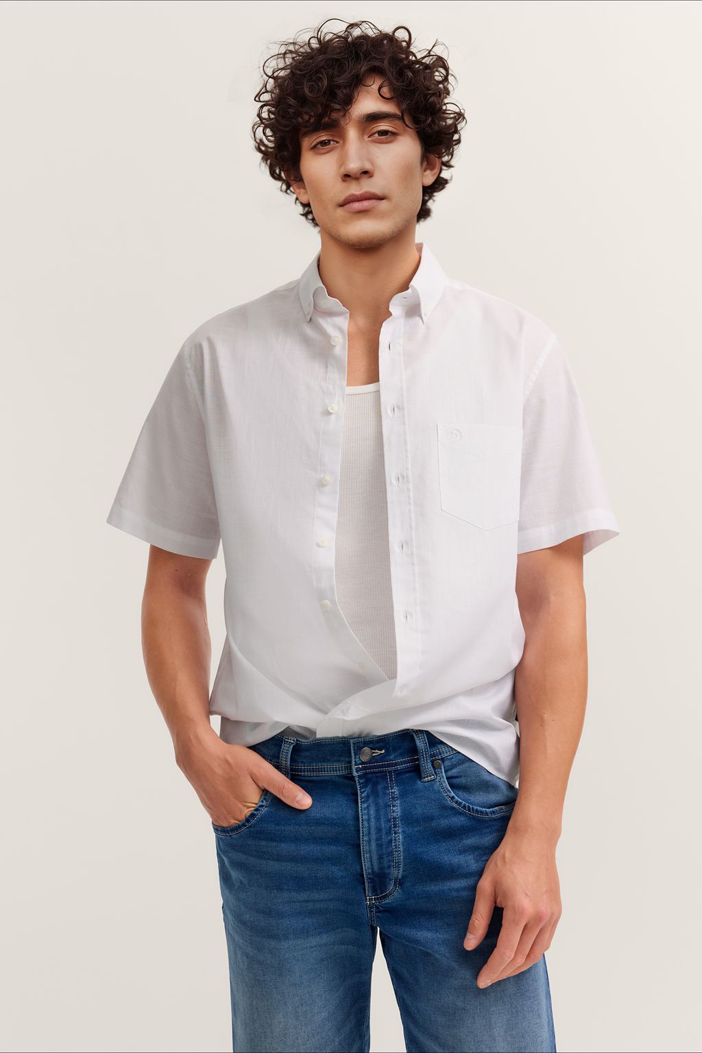 BUGATTI Cotton Short Sleeve Shirt WHITE - Henry Bucks