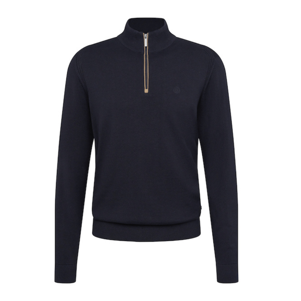 BUGATTI Half Zip Knit NAVY - Henry Bucks