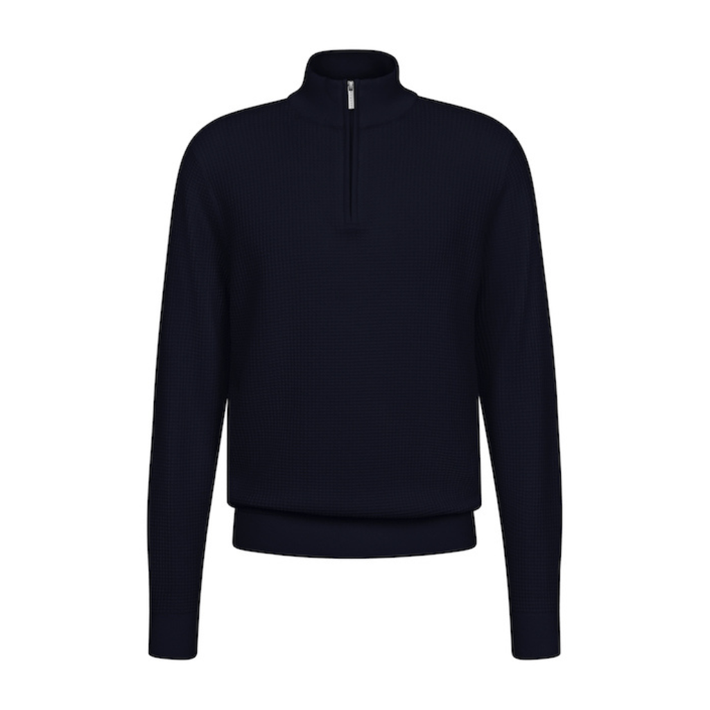 BUGATTI Half Zip Knit NAVY - Henry Bucks