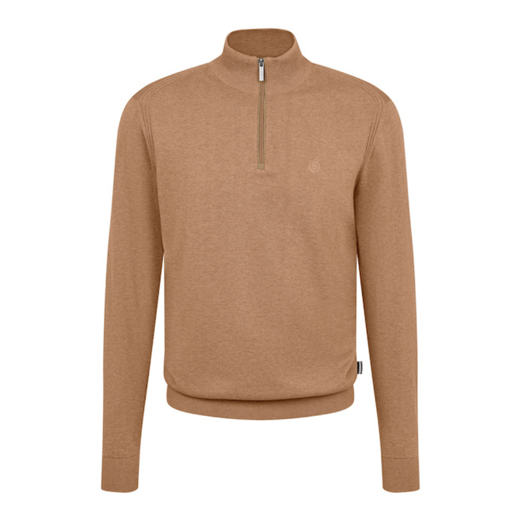 BUGATTI Half Zip Knit TAUPE - Henry Bucks