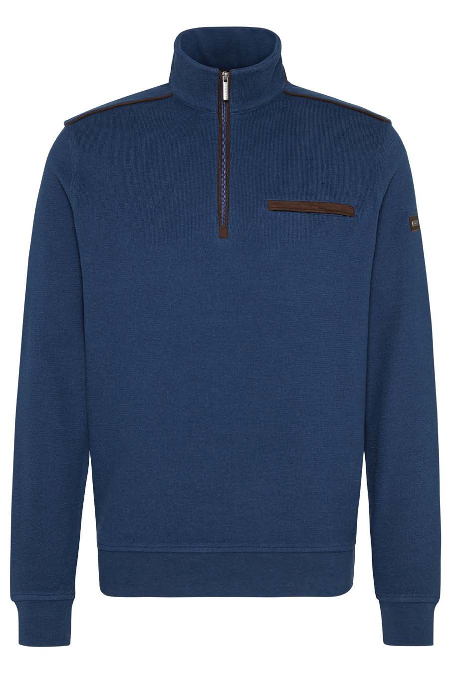 BUGATTI Half Zip Mens Sweatshirt BLUE - Henry Bucks