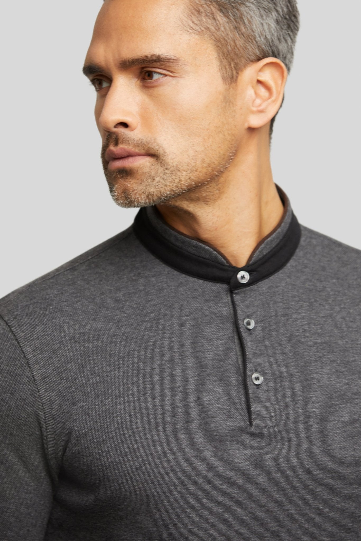 BUGATTI Mens Long Sleeve Polo DARK GREY - Henry BucksPolo38SORW2304 - DGRY - M