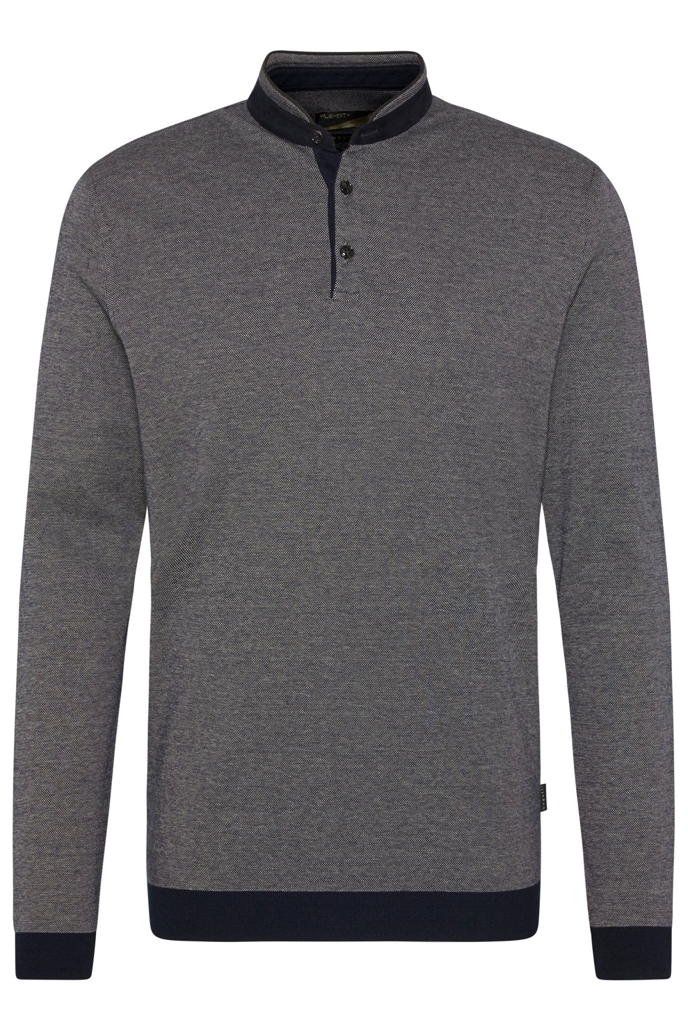 BUGATTI Mens Long Sleeve Polo DARK GREY - Henry BucksPolo38SORW2304 - DGRY - M