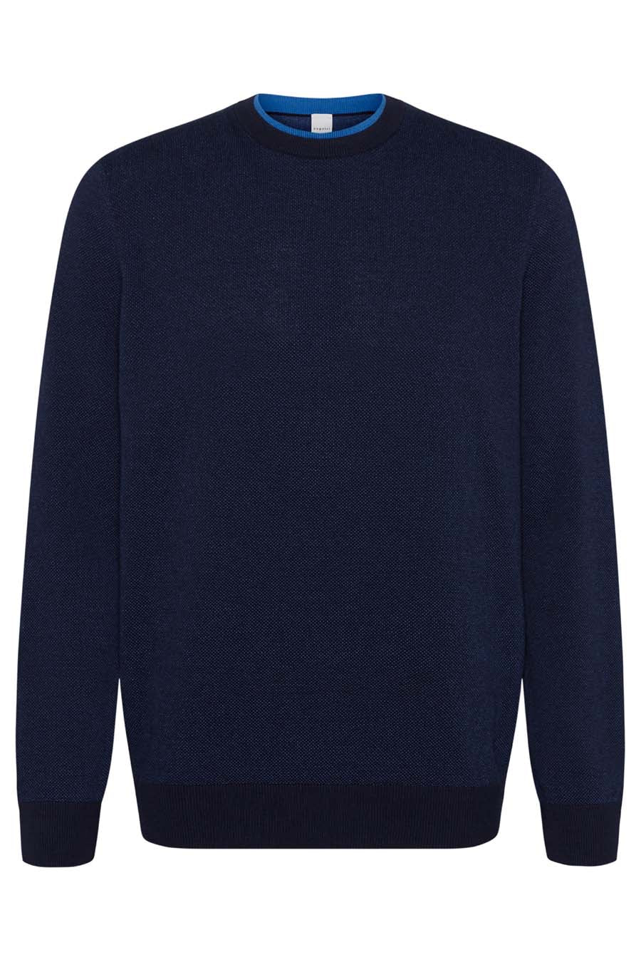 BUGATTI Mens Long Sleeve Sweater NAVY BLUE - Henry BucksSweatshirt38SORW2314 - NVBL - M