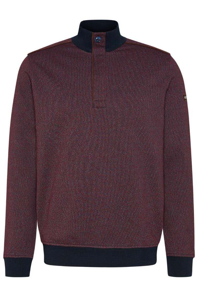 BUGATTI Men's Rib Neck Long Sleeve Jumper MAROON - Henry BucksKnitwear46AW240021 - MARN - M