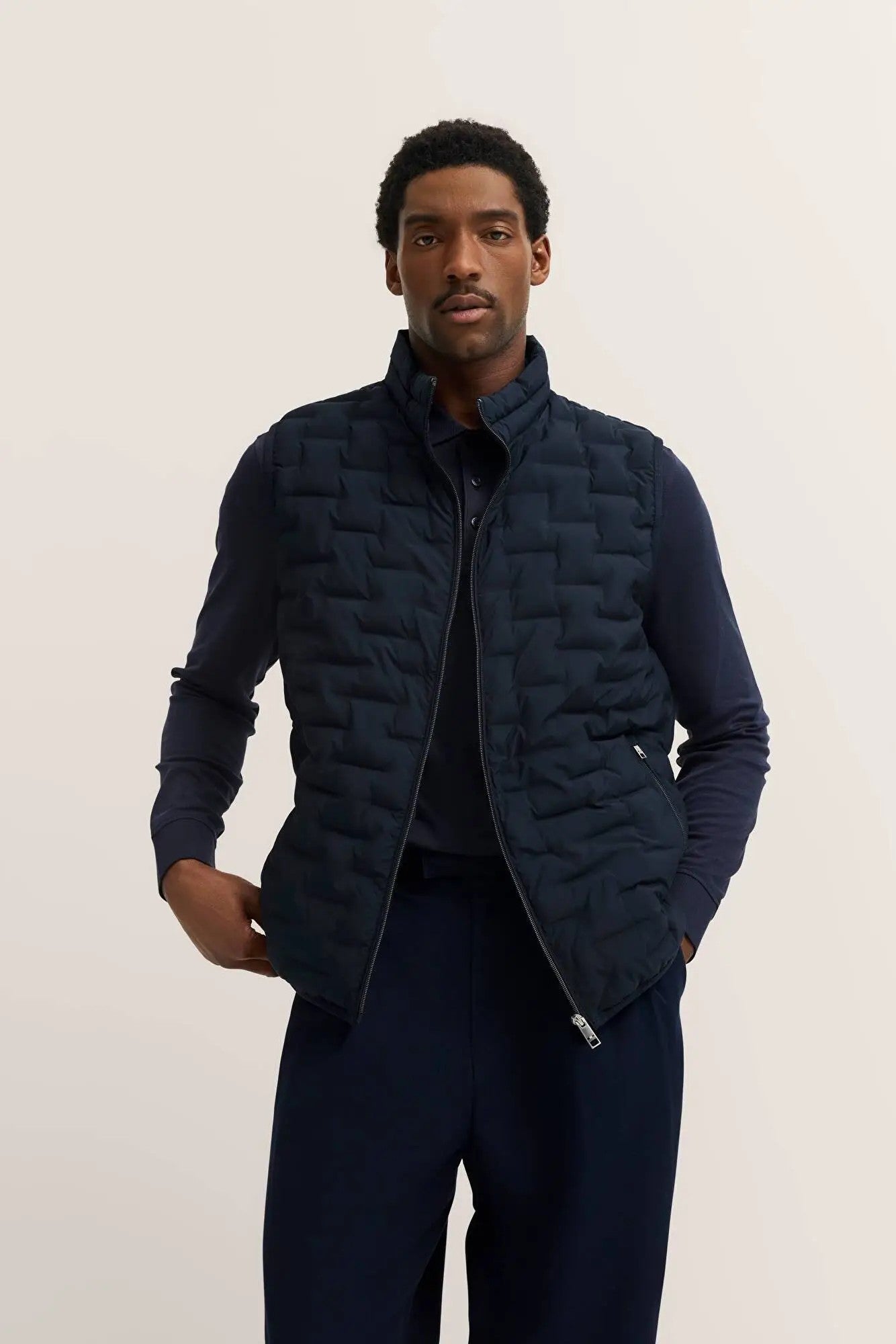 BUGATTI Padded Gilet Jacket NAVY - Henry Bucks