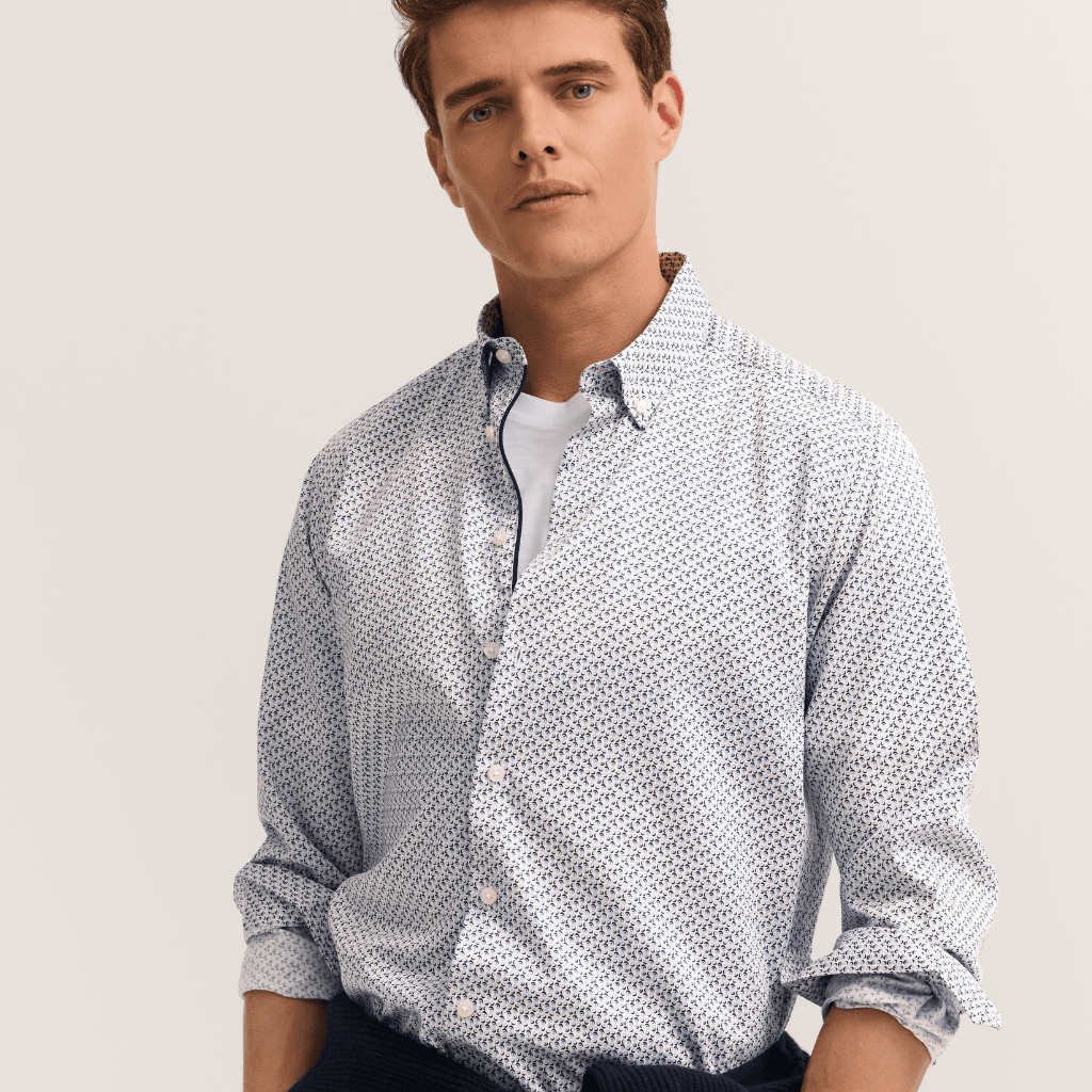 BUGATTI Printed Casual Shirt LIGHT BLUE - Henry Bucks