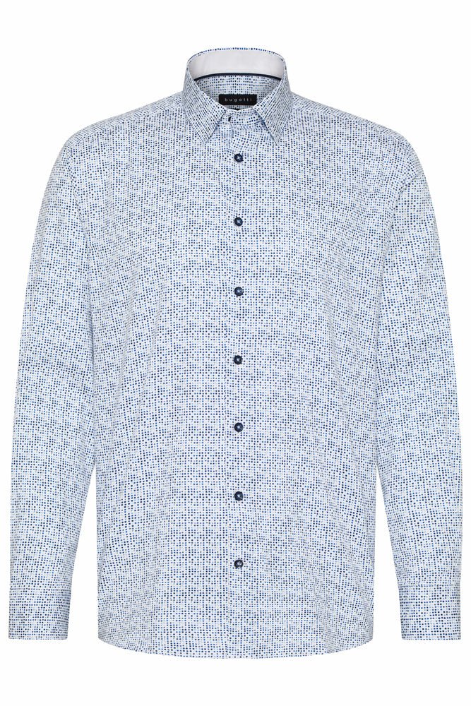 BUGATTI Printed Long Sleeve Shirt PALE BLUE - Henry Bucks