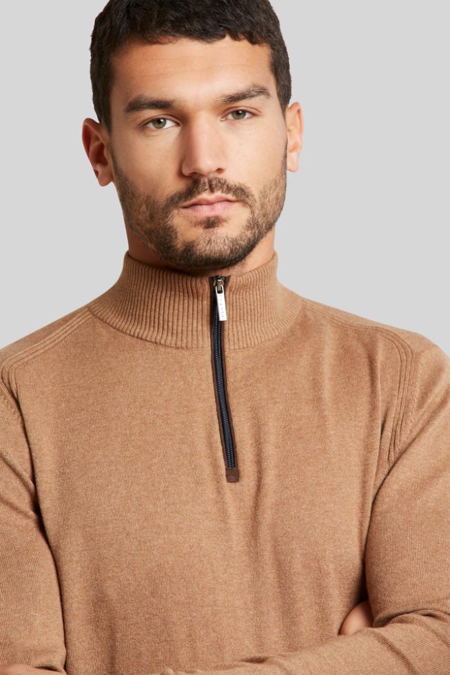 BUGATTI Quarter Zip Long Sleeve Jumper BEIGE REG - Henry BucksKnitwear38AW240087 - BEIG - R - M