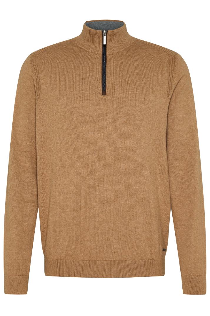 BUGATTI Quarter Zip Long Sleeve Jumper BEIGE REG - Henry BucksKnitwear38AW240087 - BEIG - R - M