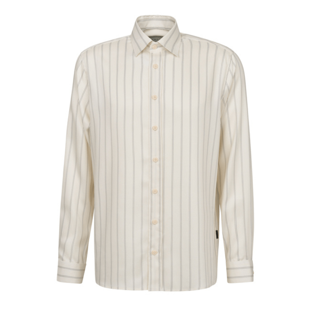 BUGATTI Stripe Long Sleeve Shirt BEIGE - Henry Bucks