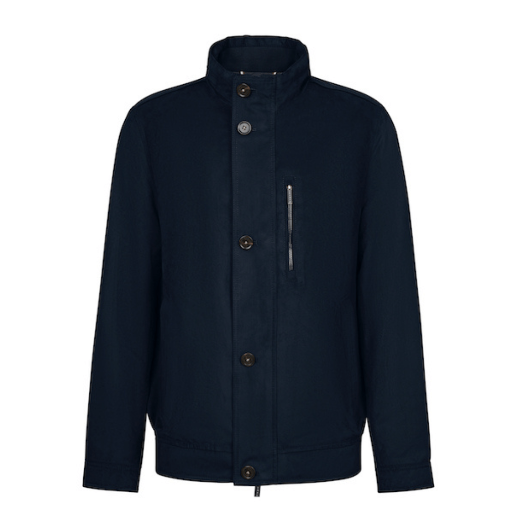 BUGATTI Zipped Bomber Jacket NAVY - Henry Bucks