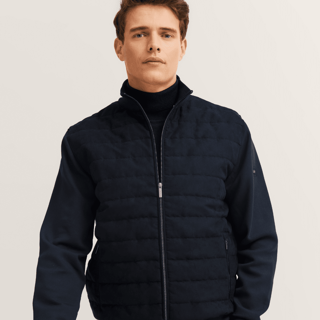 BUGATTI Zipped Puffer Jacket NAVY - Henry Bucks