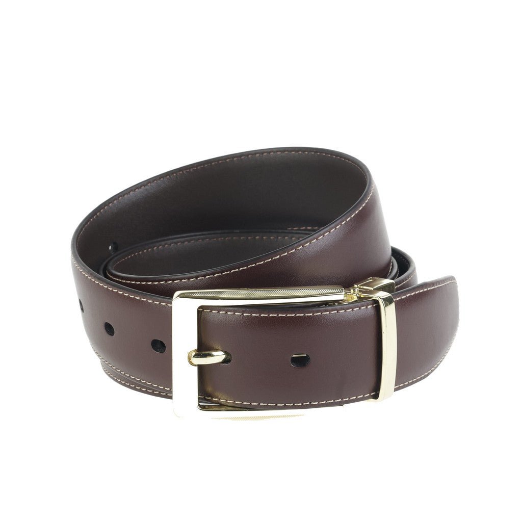 CITY HATTERS Cowhide Leather Belt DARK BROWN - Henry Bucks
