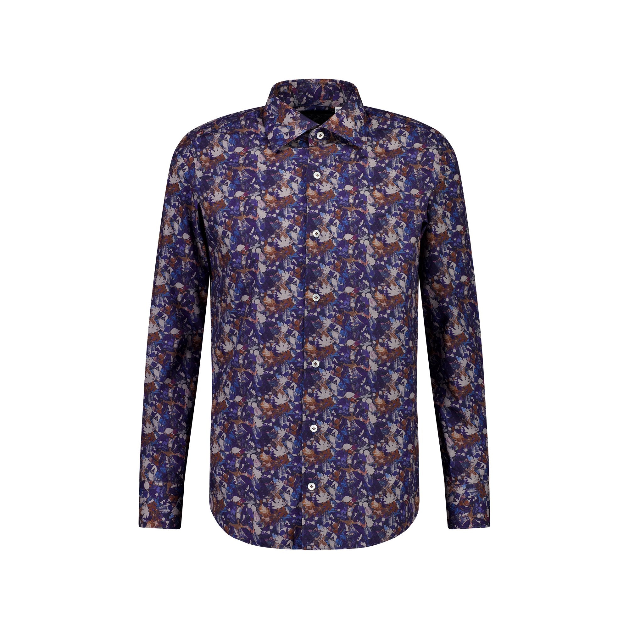 Cordone Flowerwear Style Shirt in BLUE MULTI - Henry BucksShirts01SS230014 - NVYBLUMLTI - 39