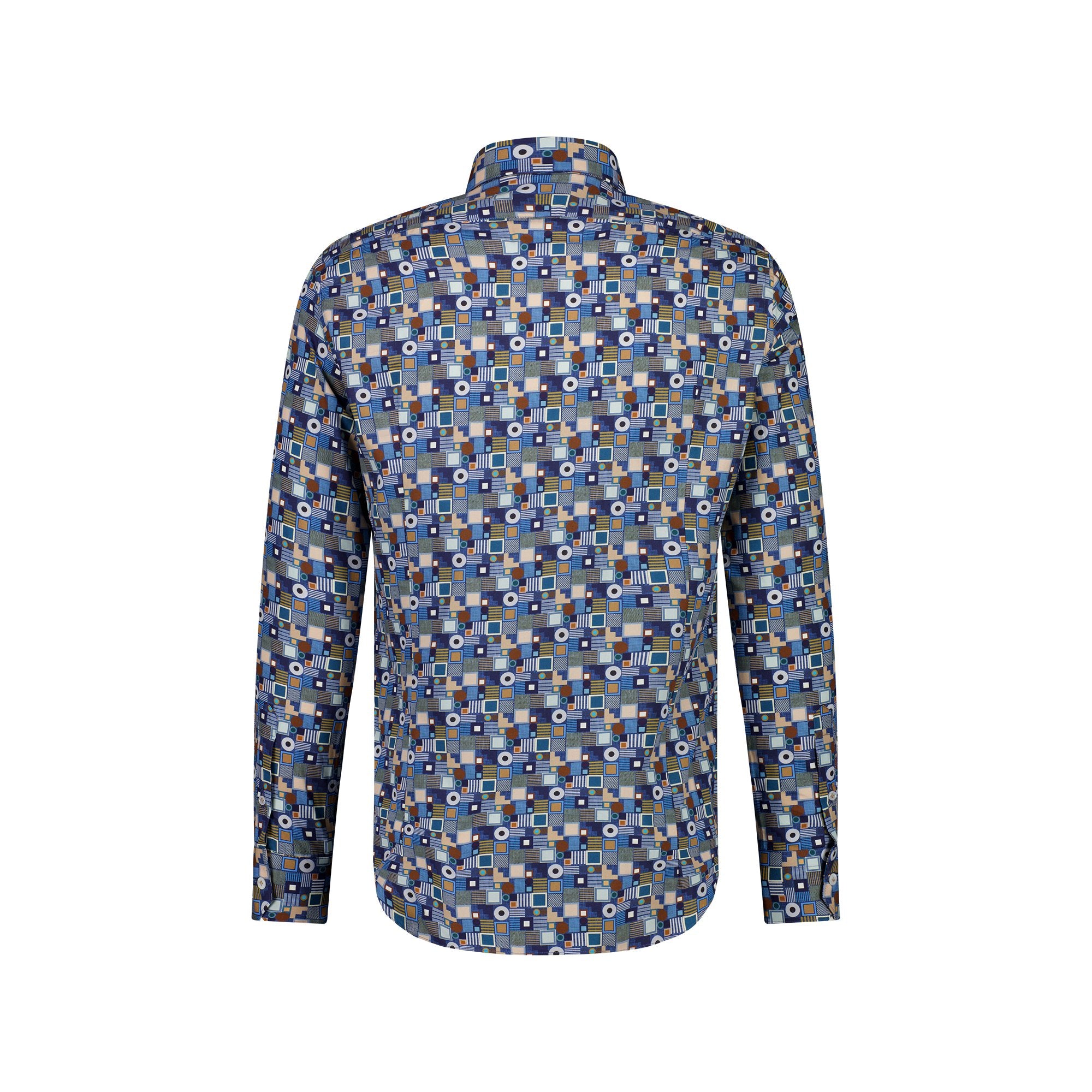 Cordone Flowerwear Style Shirt in BLUE PRINT - Henry BucksShirts01SS230013 - MDBLNVLTBL - 39