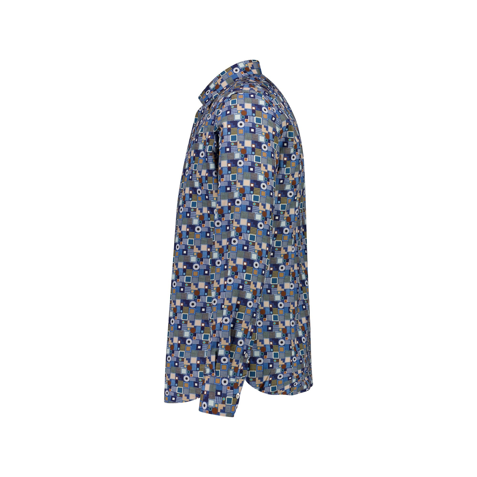 Cordone Flowerwear Style Shirt in BLUE PRINT - Henry BucksShirts01SS230013 - MDBLNVLTBL - 39