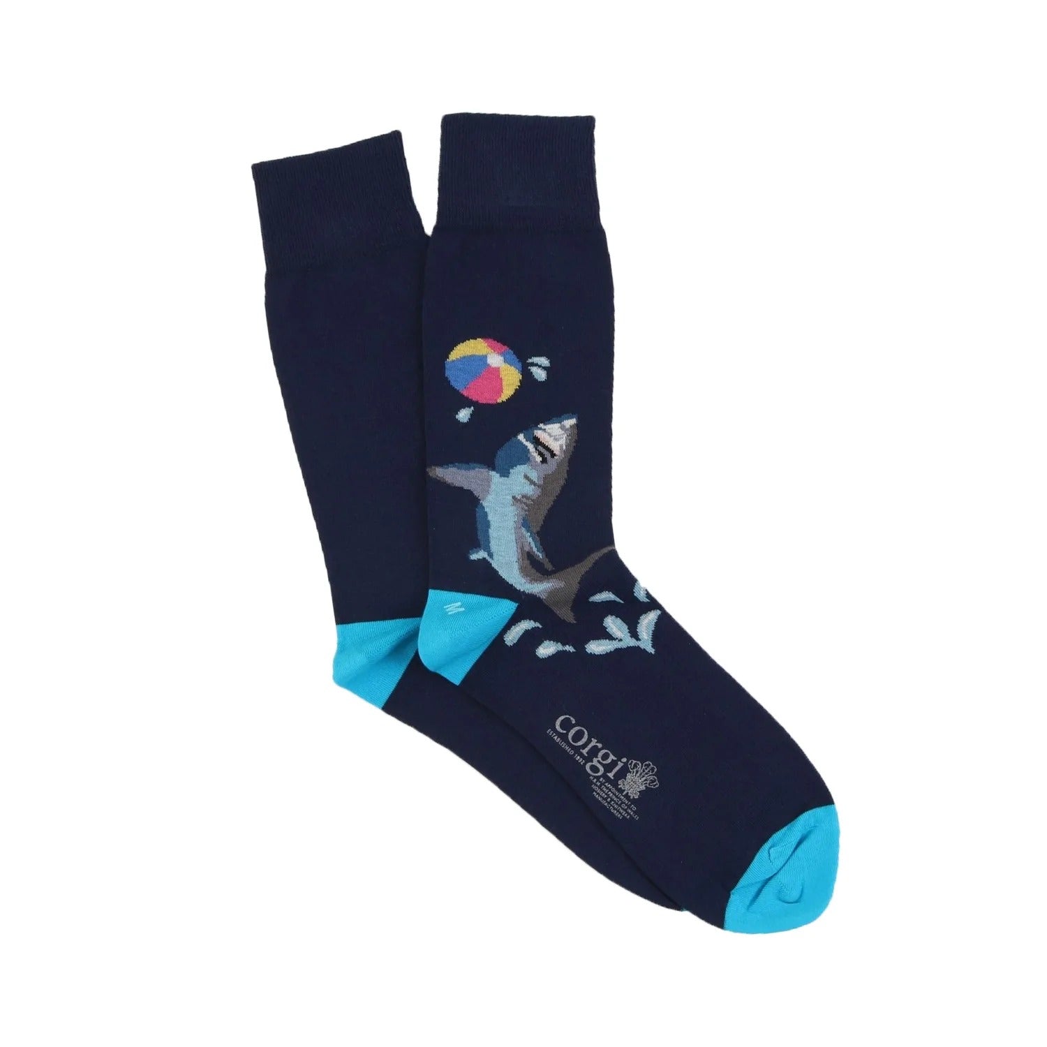 CORGI Beach Playful Shark Cotton Socks - Henry BucksSocks17XS220002 - BLUE - SM