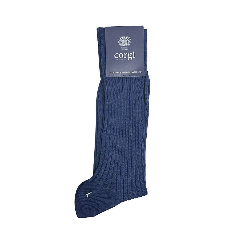 CORGI Derwen Cotton Socks BLUE - Henry Bucks