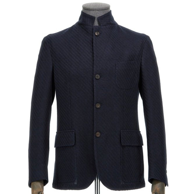 CORNELIANI Adaptive Linen Blend Jacket NAVY - Henry Bucks