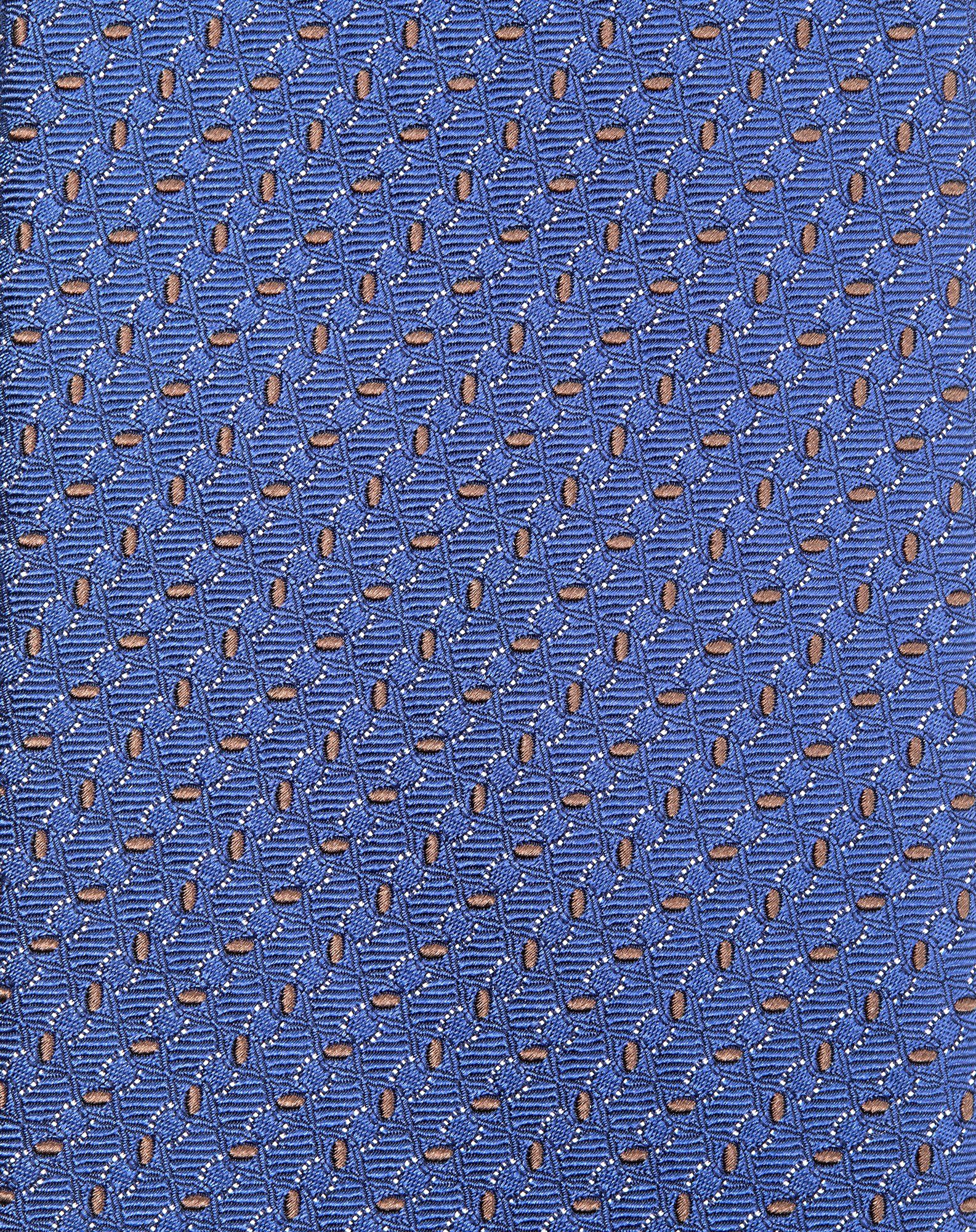 CORNELIANI Brocade Pure Silk Tie BLUE/BROWN - Henry Bucks