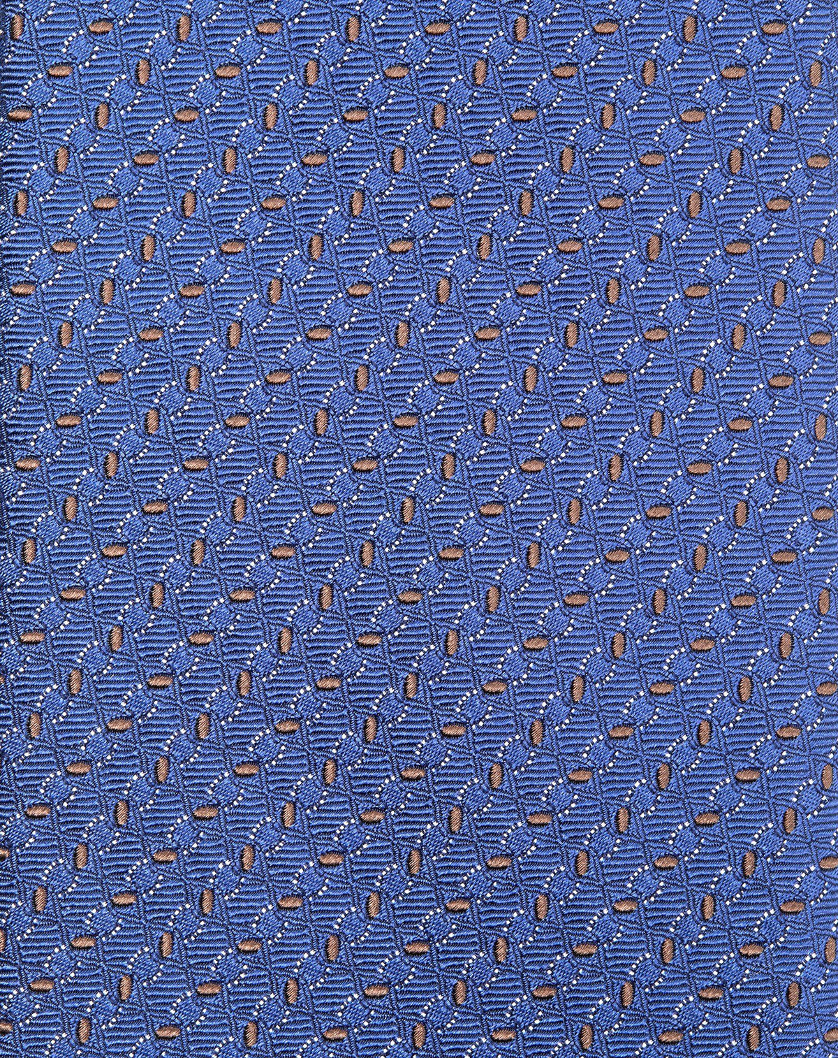 CORNELIANI Brocade Pure Silk Tie BLUE/BROWN - Henry Bucks