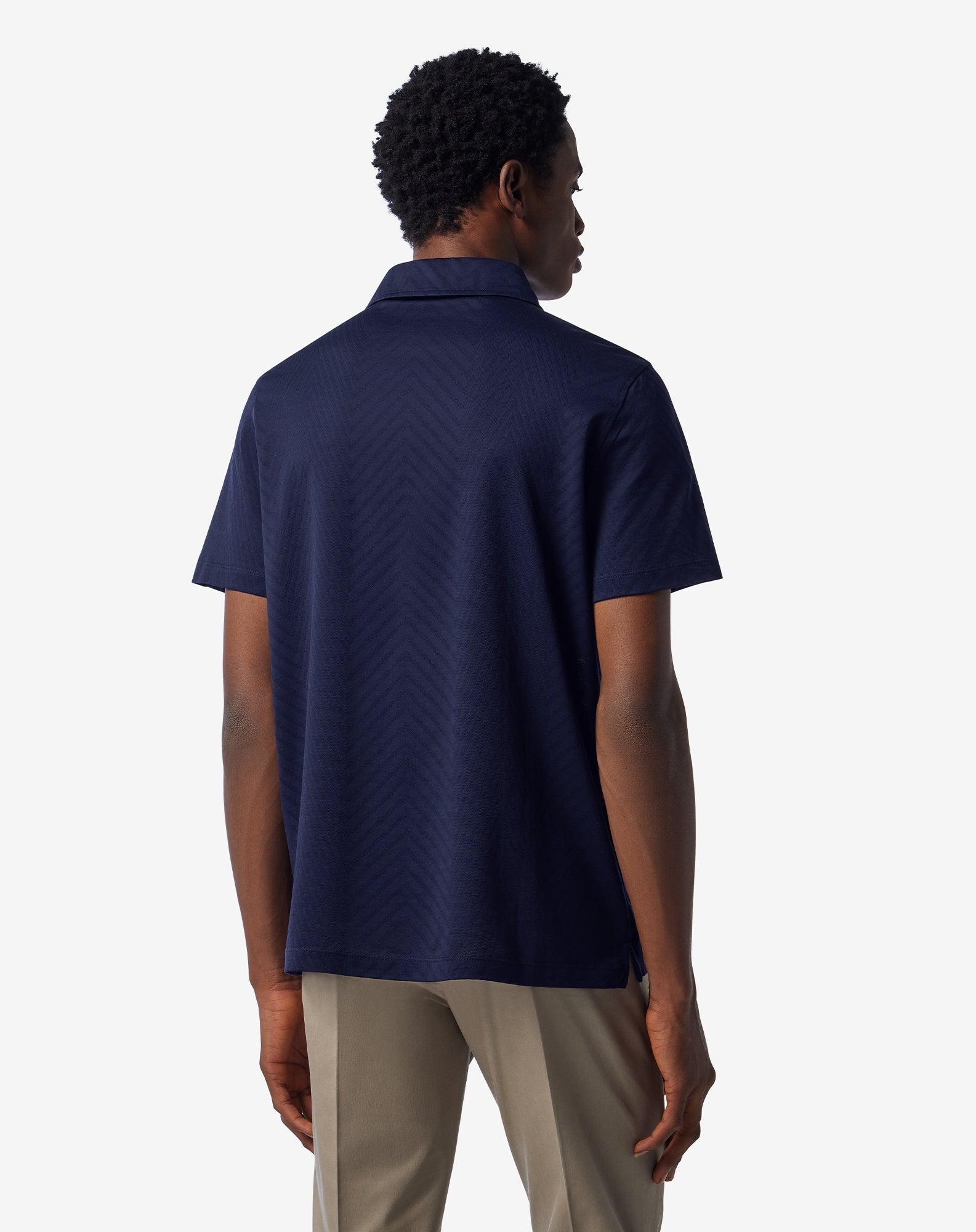 CORNELIANI Buttoned Short Sleeve Polo Shirt NAVY - Henry Bucks