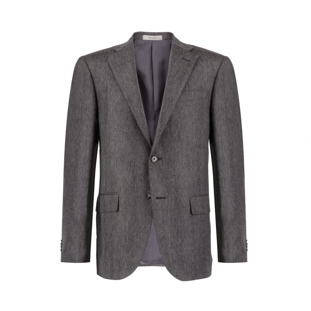 CORNELIANI Cashmere Blazer BLACK/GREY - Henry Bucks