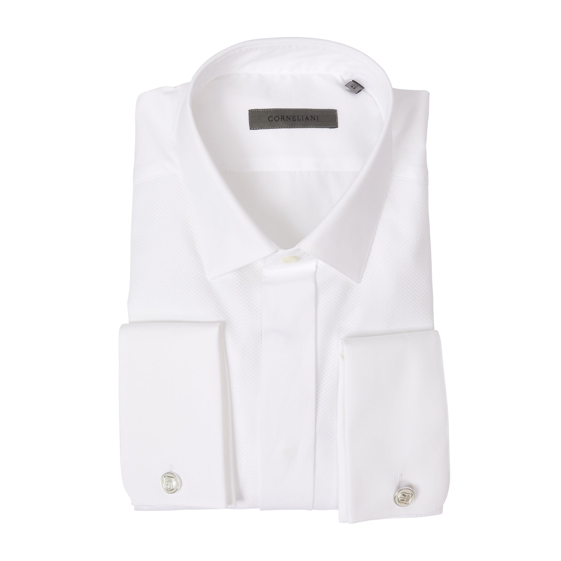 CORNELIANI Ceremonia Waffle Texture Dress Shirt WHITE - Henry BucksShirts01SS220007 - WHTE - 39