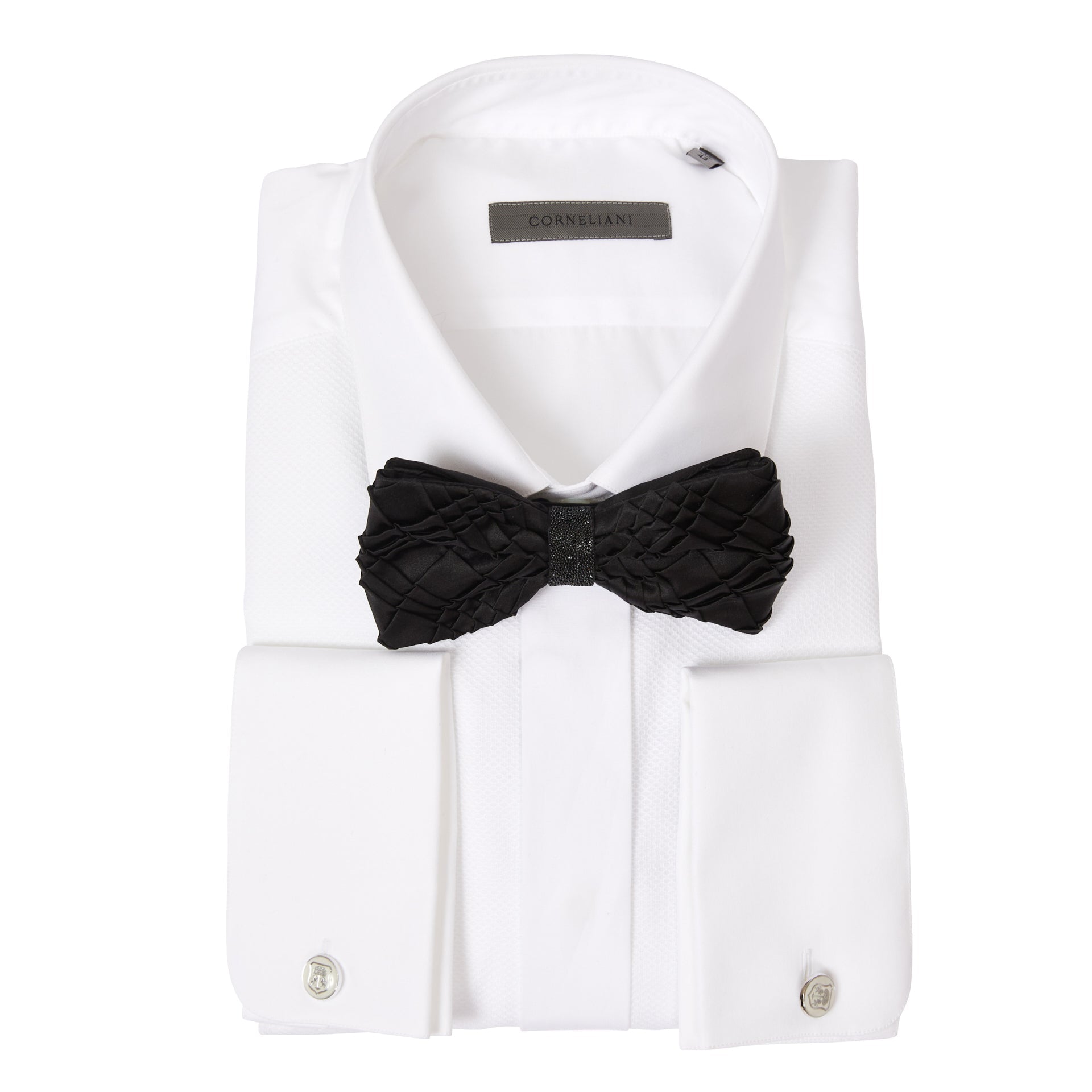 CORNELIANI Ceremonia Waffle Texture Dress Shirt WHITE - Henry BucksShirts01SS220007 - WHTE - 39