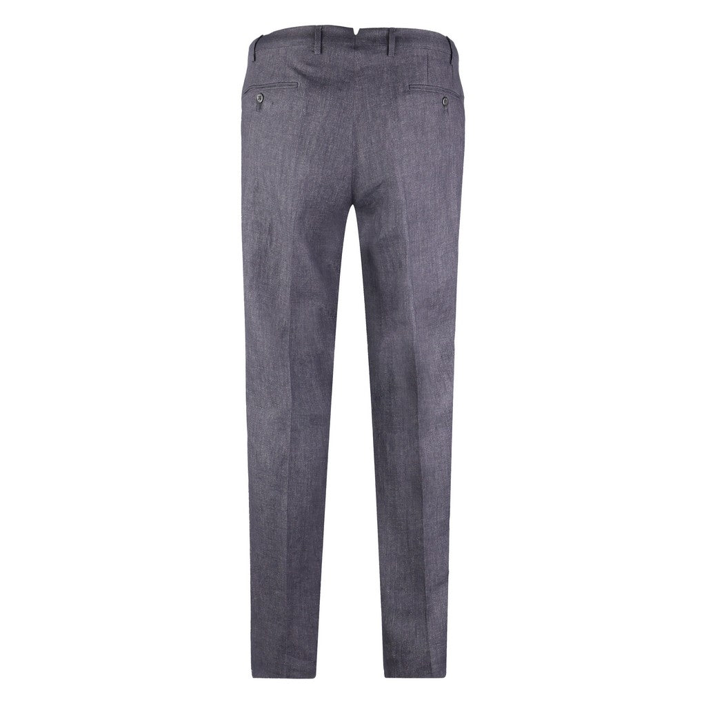 CORNELIANI Chambray Linen Trouser BROWN - Henry Bucks
