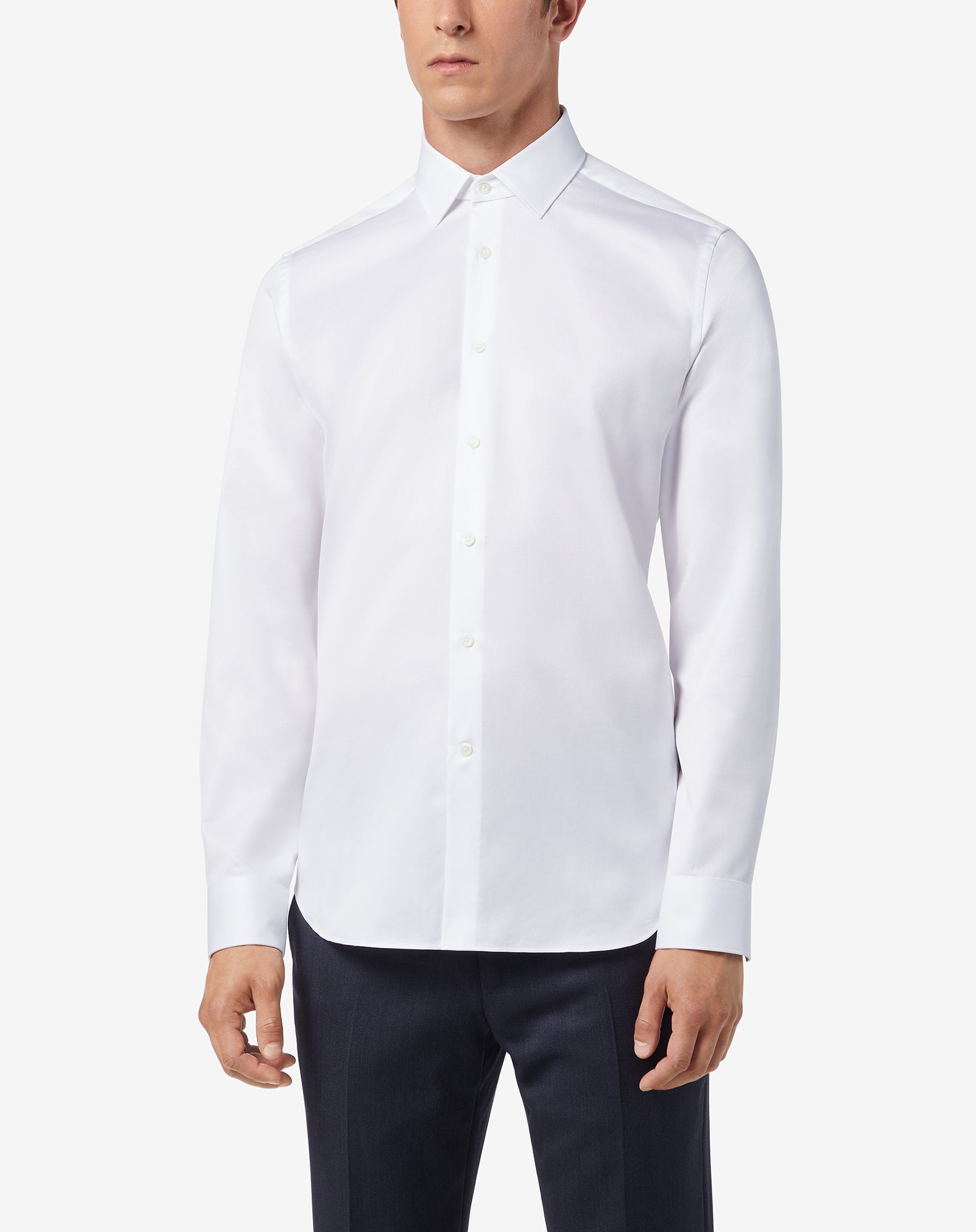 CORNELIANI Cotton Fine Twill Shirt WHITE - Henry BucksShirts01SS220006 - WHTE - 39