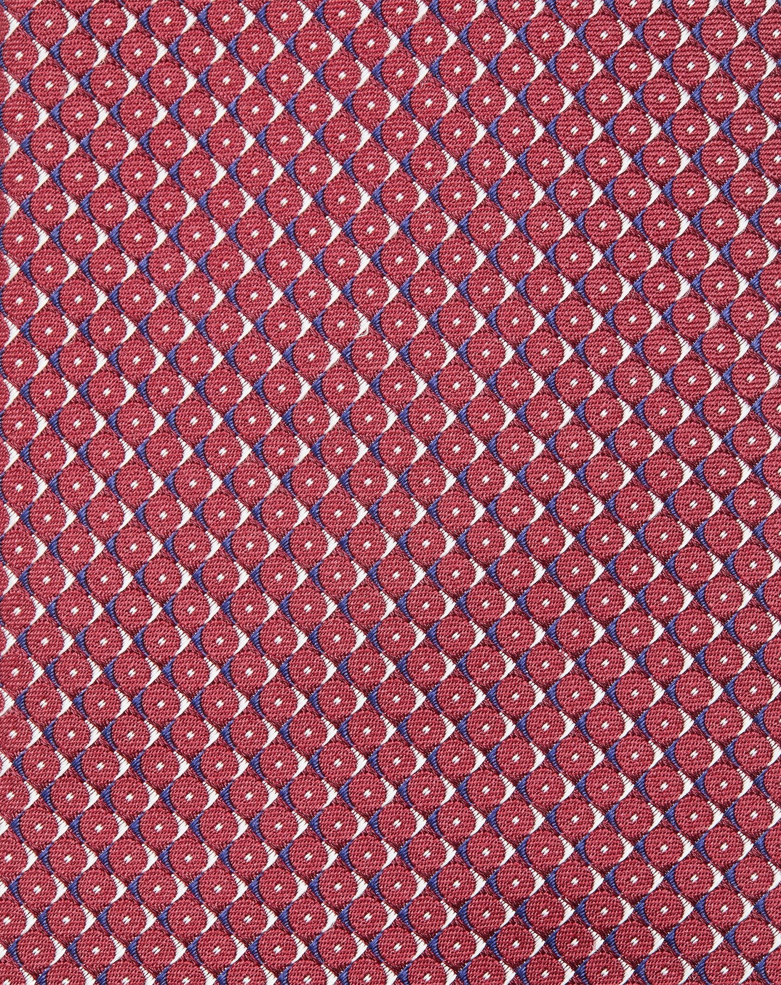 CORNELIANI Damask Pure Silk Tie RED/NAVY - Henry Bucks
