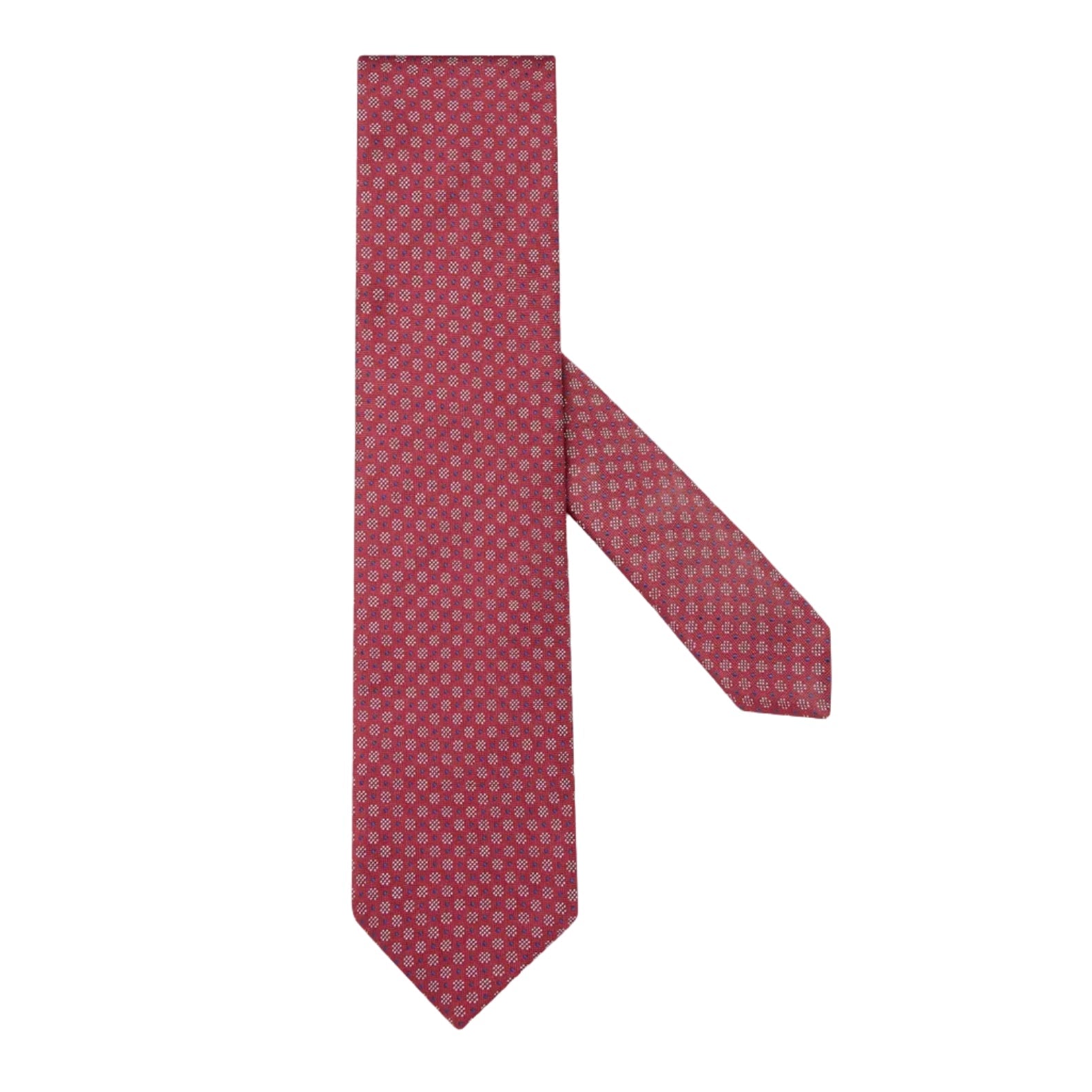 CORNELIANI Damask Pure Silk Tie RED/WHITE - Henry Bucks