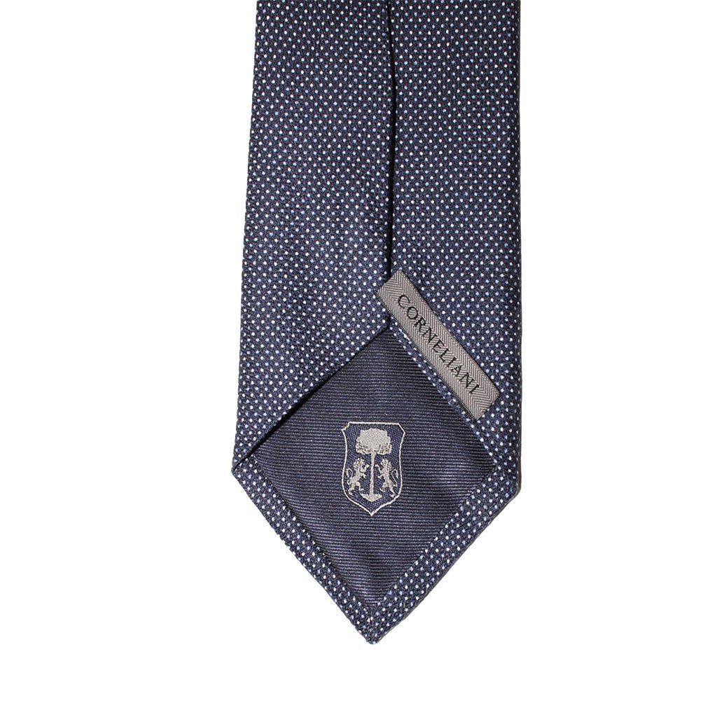 CORNELIANI Diamond Silk Tie NAVY - Henry Bucks