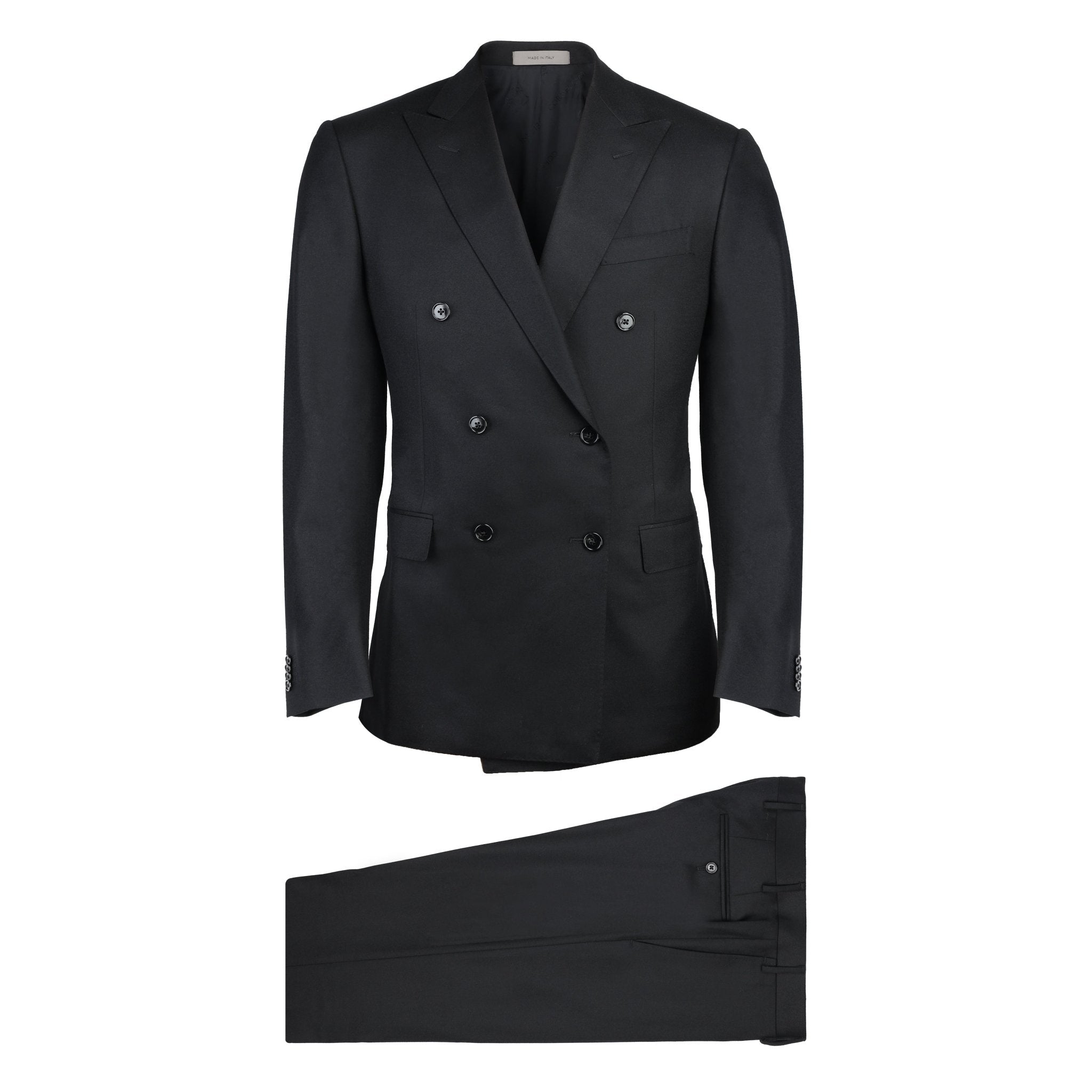 CORNELIANI Double Breasted Academy Suit BLACK REG - Henry BucksSuits60AW240004 - BLCK - R - 46