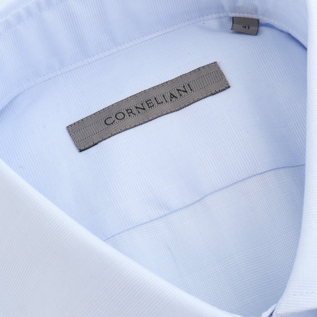 CORNELIANI Fancy Twill Business Shirt BLUE - Henry Bucks