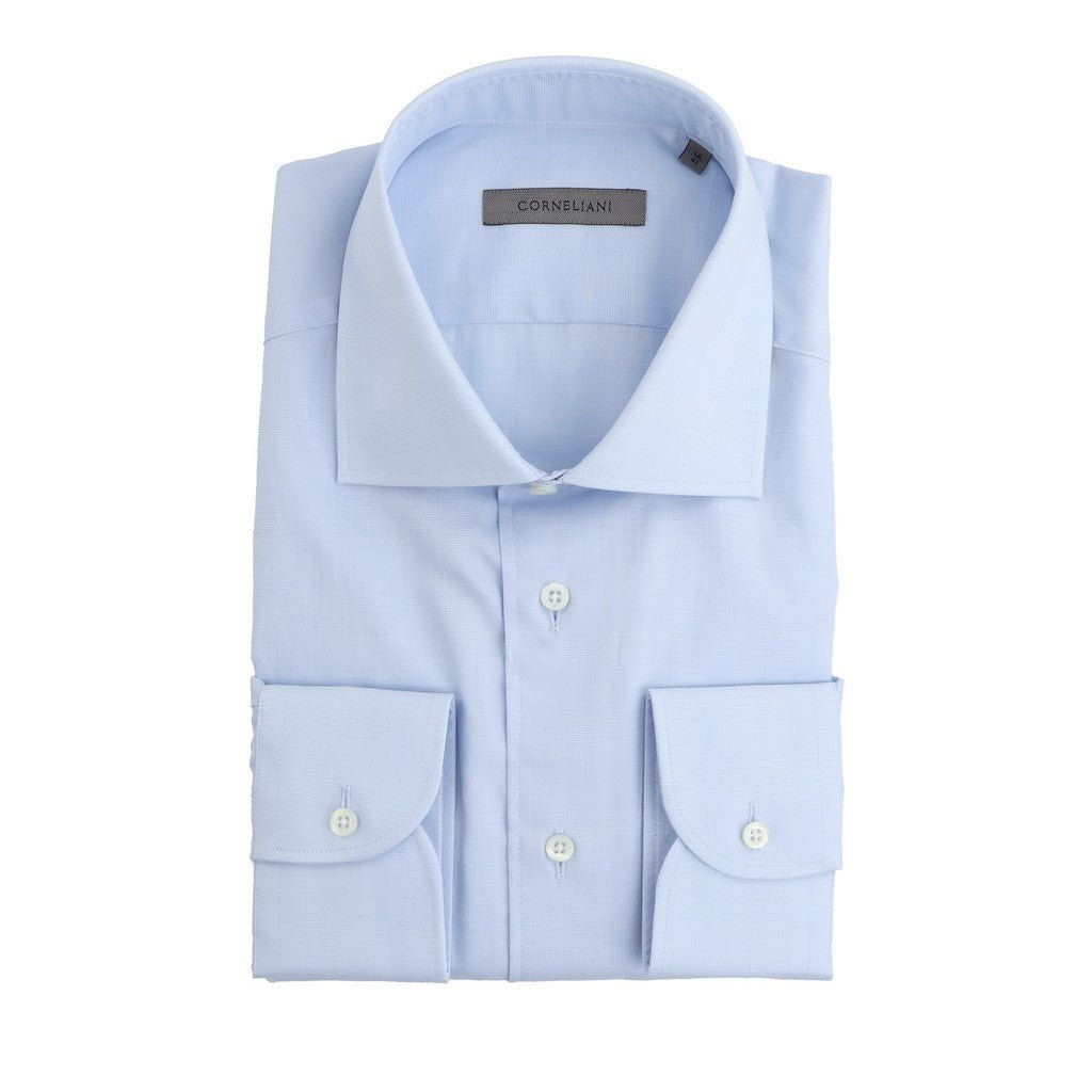 CORNELIANI Fancy Twill Business Shirt BLUE - Henry Bucks