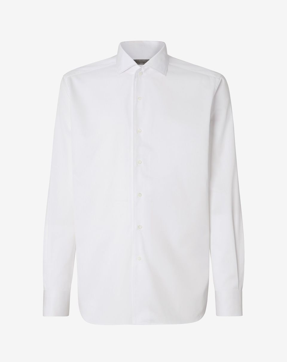 Corneliani Fine Twill Shirt in WHITE - Henry BucksShirts01SS230003 - WHTE - 39