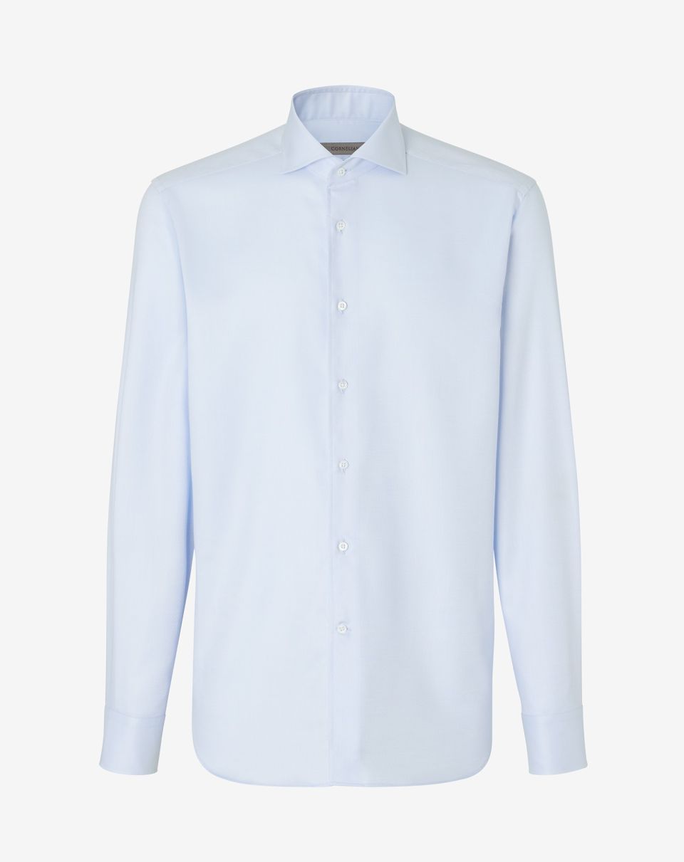 Corneliani FineTwill Shirt in BLUE/SKY - Henry BucksShirts01SS230003 - BLUESKY - 39