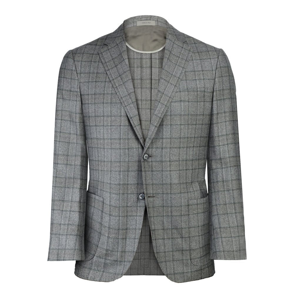 CORNELIANI Flannel Single Breasted Soft Blazer GREY - Henry BucksBlazers64AW240037 - GREY - 48