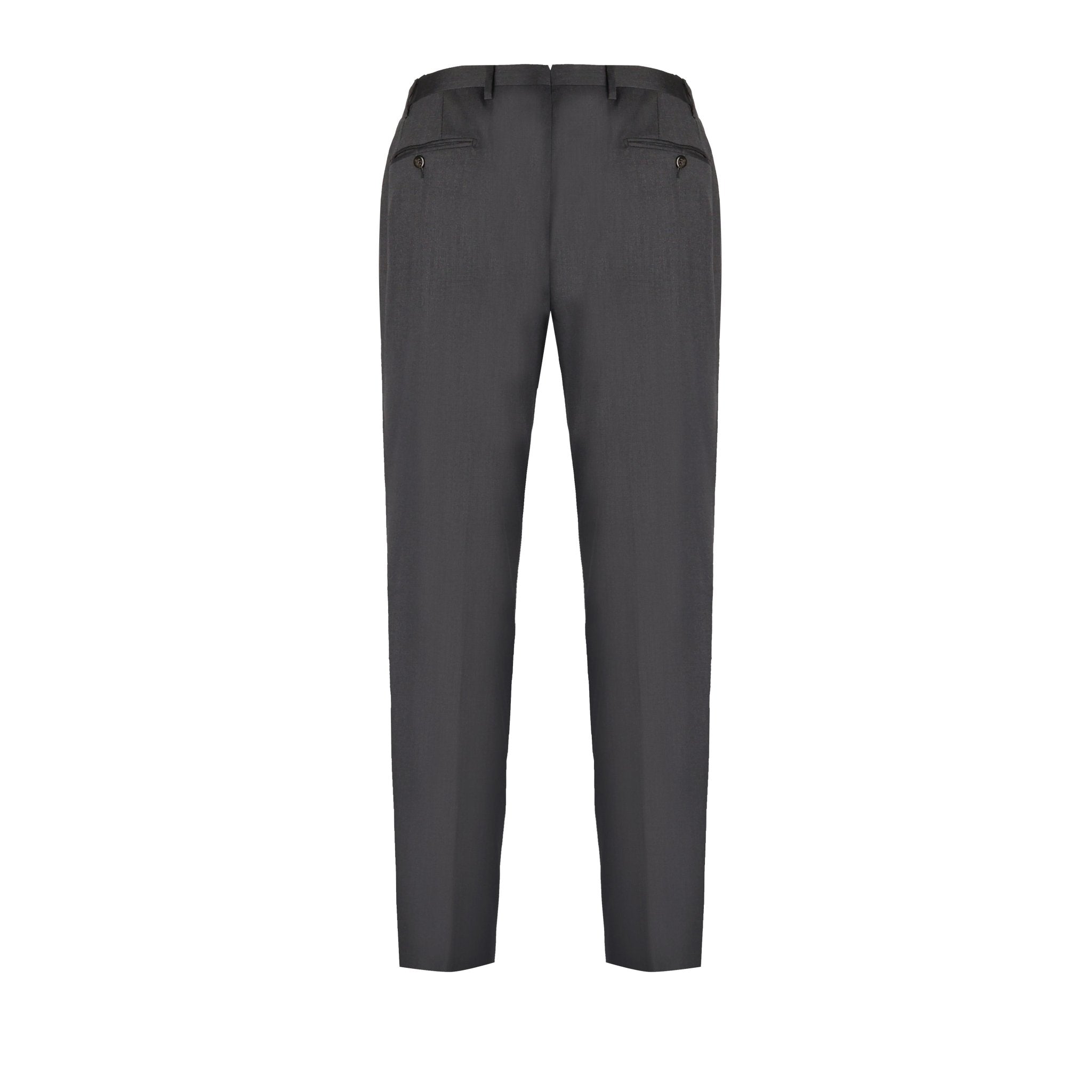 CORNELIANI Flat Front Trouser CHARCOAL REG - Henry Bucks