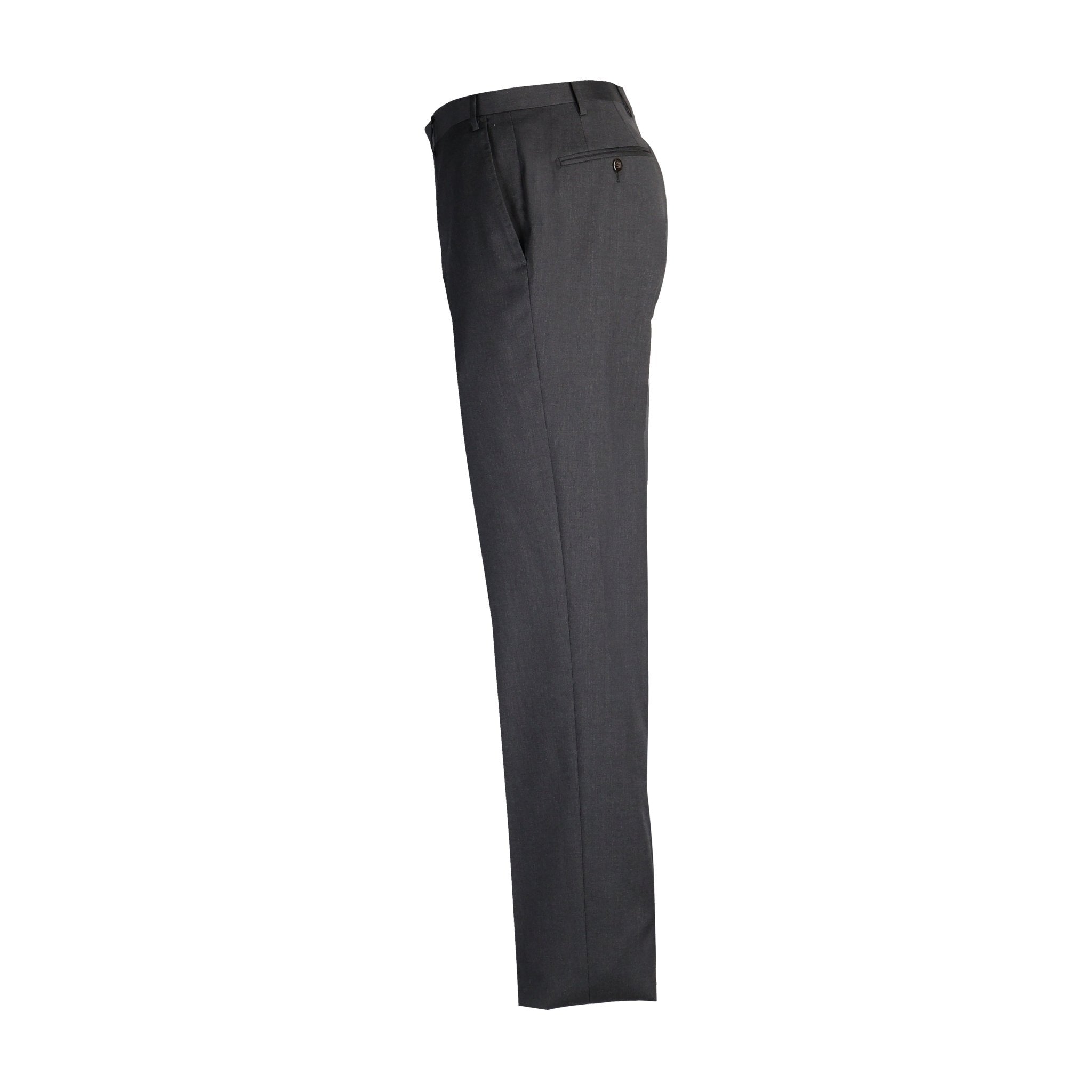 CORNELIANI Flat Front Trouser CHARCOAL REG - Henry Bucks