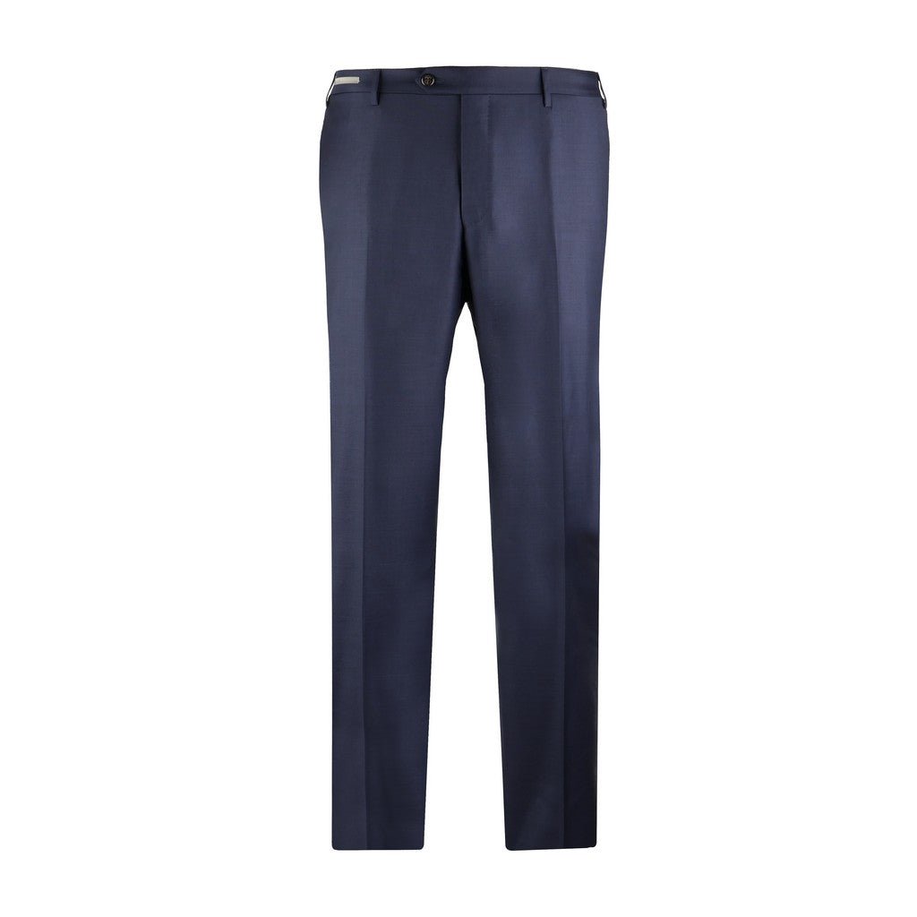 CORNELIANI Flat Front Trouser NAVY - Henry Bucks