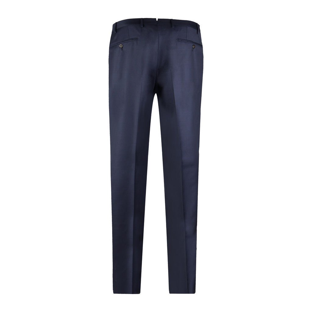 CORNELIANI Flat Front Trouser NAVY - Henry Bucks
