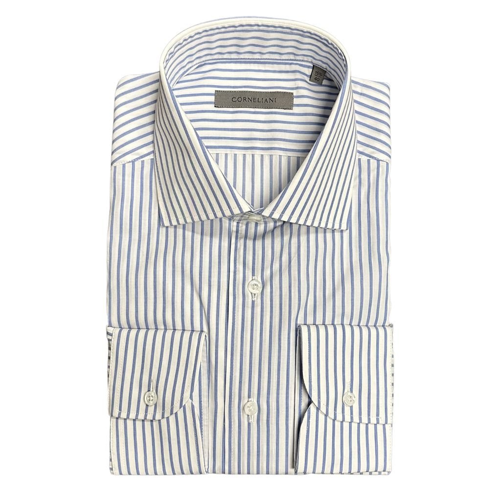 CORNELIANI Formal Fancy Shirt BLUE STRIPE - Henry Bucks