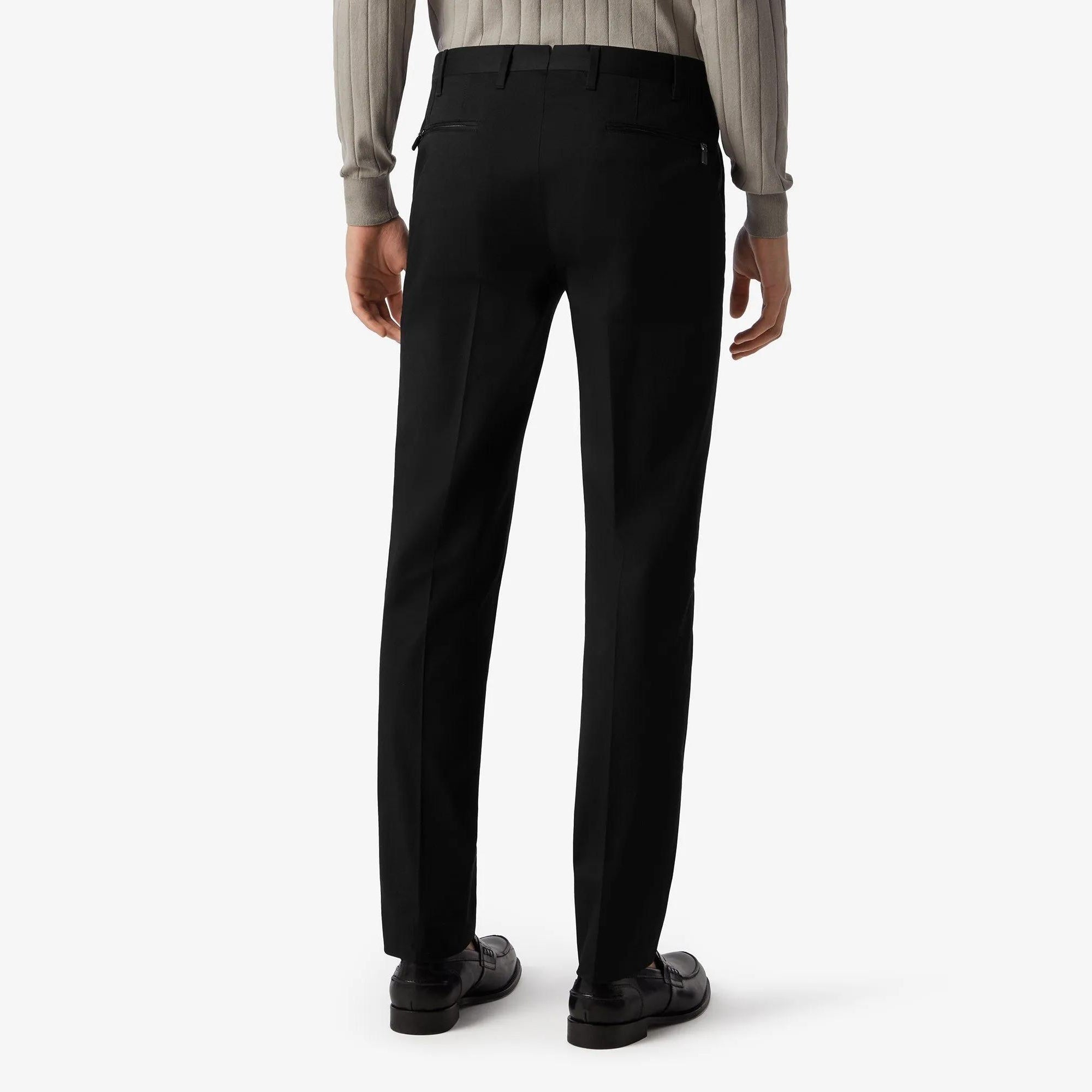 CORNELIANI Full Fit Stretch Cotton Trousers BLACK - Henry BucksTrousers63AW240014 - BLCK - 46