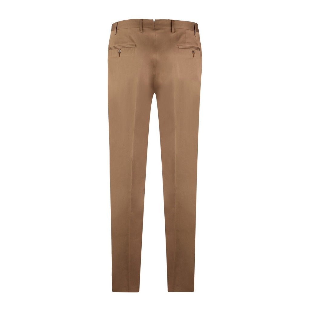 CORNELIANI Gabardine Cotton Stretch Trouser TOBACCO - Henry Bucks