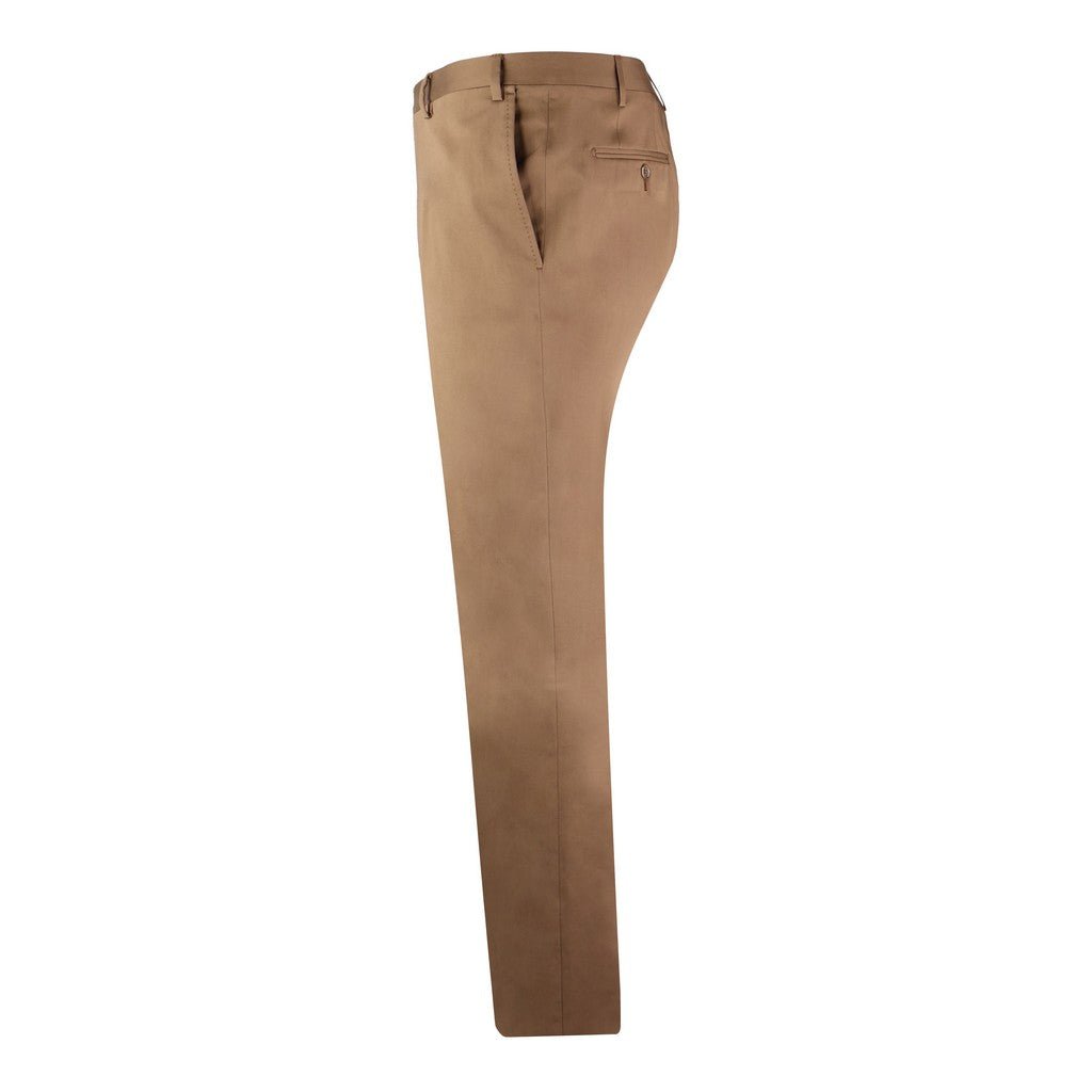 CORNELIANI Gabardine Cotton Stretch Trouser TOBACCO - Henry Bucks