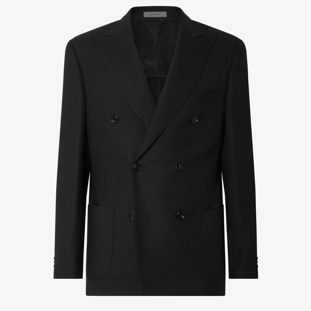 CORNELIANI Hopsack Wool Jacket BLACK - Henry Bucks